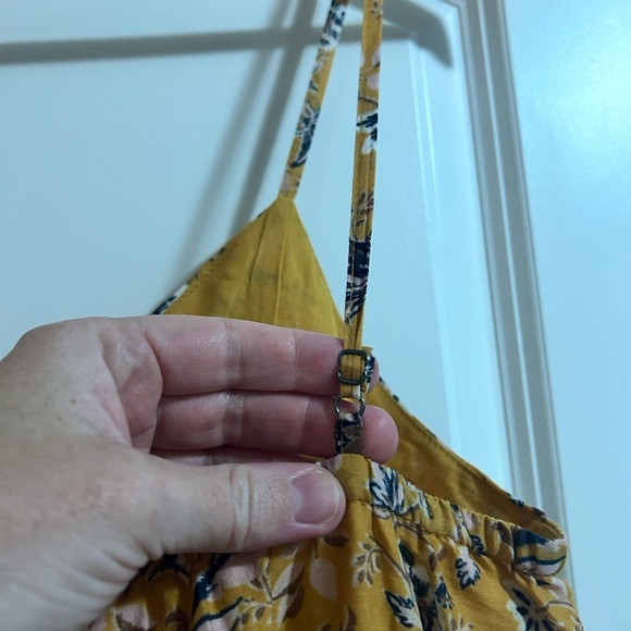 Evereve Collette floral spaghetti strap maxi  yellow adjustable straps sundress - Picture 9 of 11